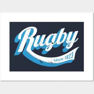 Cool rugby logo distressed Posters and Art